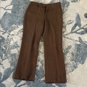 Ralph Lauren Brown Plaid Women's Straight Leg Pants